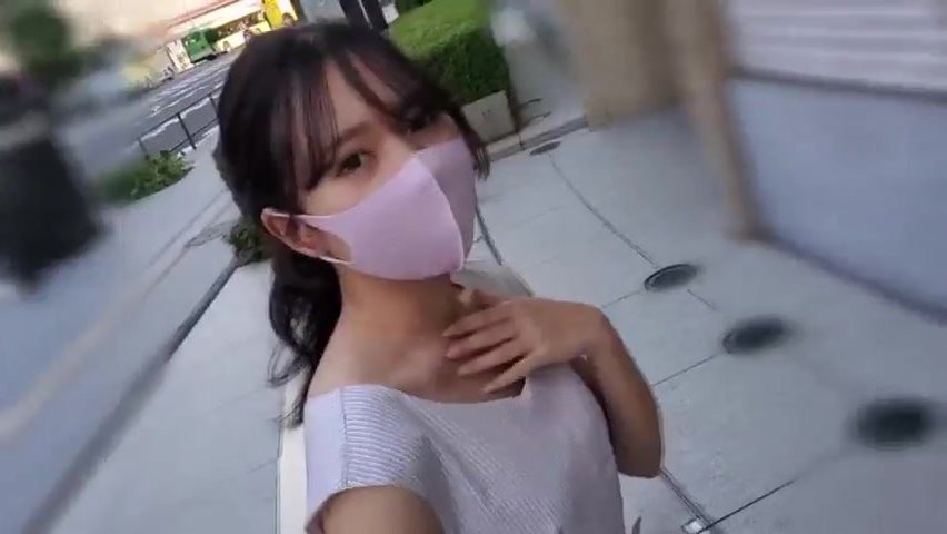 【無修正】清純派ポニーテール黒髪女子大生！可